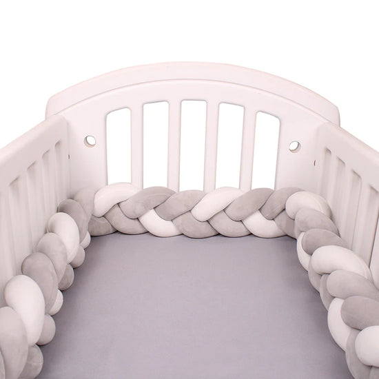 Paracolpi Culla Intrecciato 1-4 m – Protezioni Letto Neonato Treccia Marshmallow