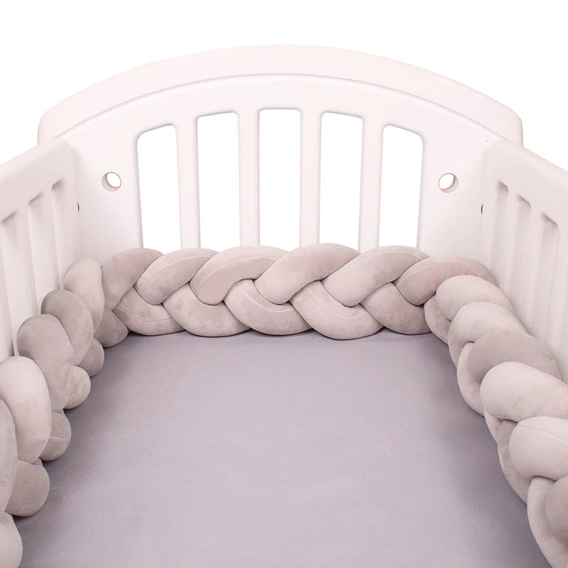 Paracolpi Culla Intrecciato 1-4 m – Protezioni Letto Neonato Treccia Marshmallow