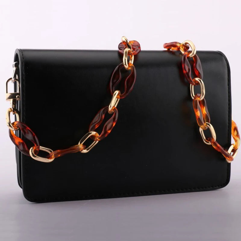Tracolla/acrylic chain 40-60 cm per borse – catenella sostitutiva fashion in acrilico trasparente/colore, strap removibile accessorio donna