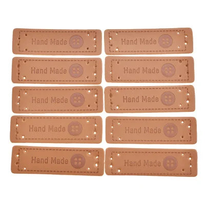 Set da 50 etichette Hand Made in pelle – Personalizzazione per abbigliamento, scarpe, borse e progetti DIY
