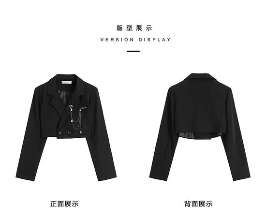 Blazer Donna Crop Punk Gothic con Catena – Giacca  Streetwear
