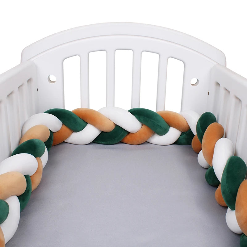 Paracolpi Culla Intrecciato 1-4 m – Protezioni Letto Neonato Treccia Marshmallow