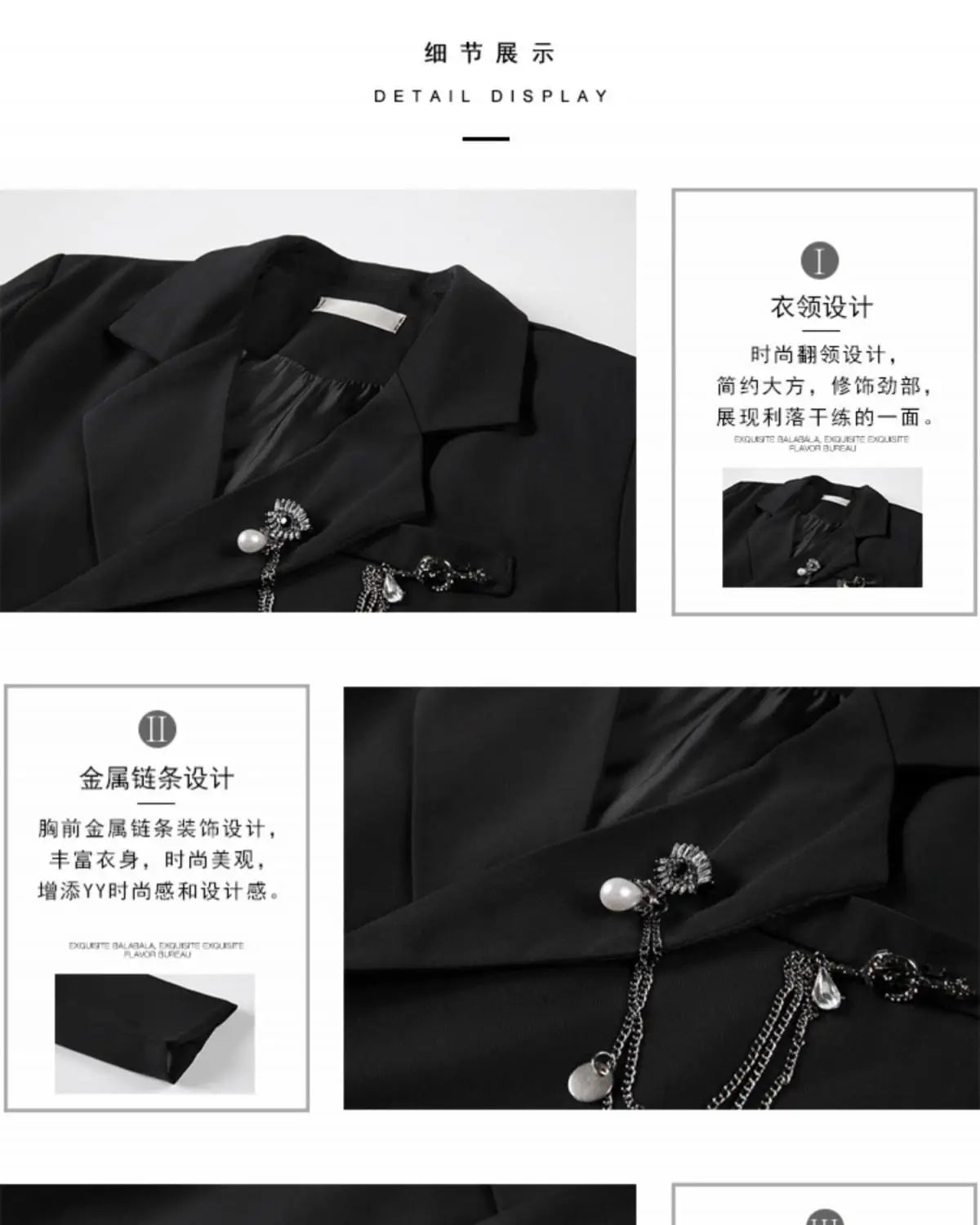 Blazer Donna Crop Punk Gothic con Catena – Giacca  Streetwear