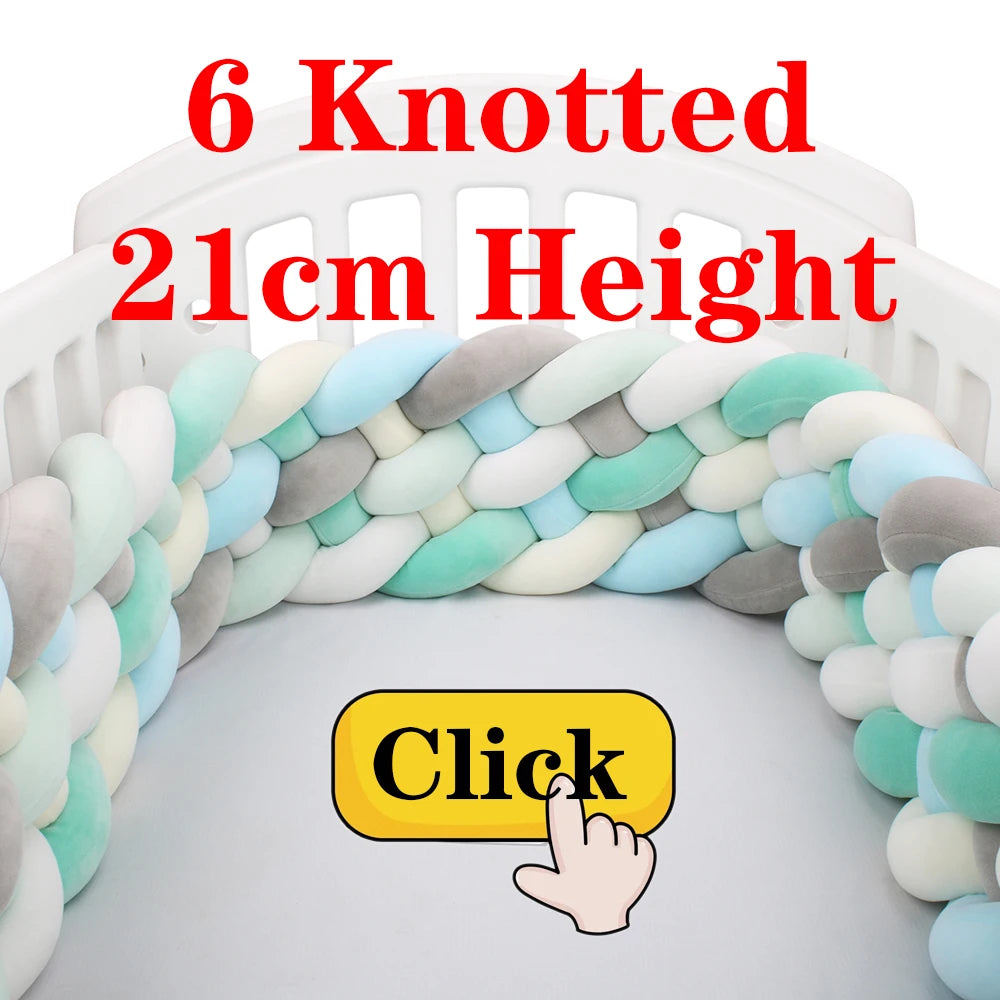 Paracolpi Culla Intrecciato 1-4 m – Protezioni Letto Neonato Treccia Marshmallow