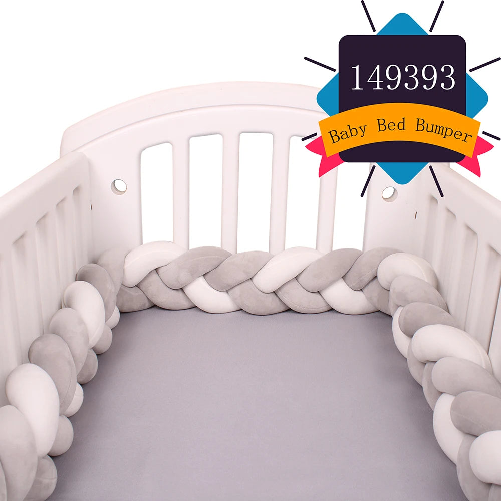 Paracolpi Culla Intrecciato 1-4 m – Protezioni Letto Neonato Treccia Marshmallow