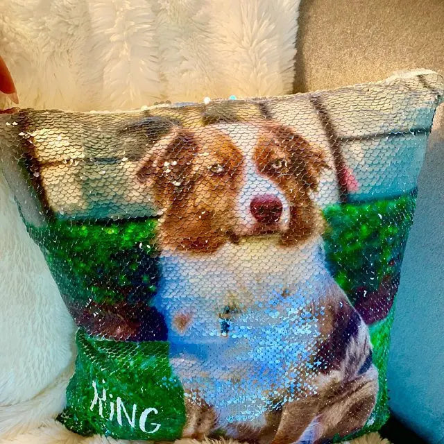 Fodera per Cuscino Personalizzata con Paillettes – Decorativa, Trasformabile Selfie