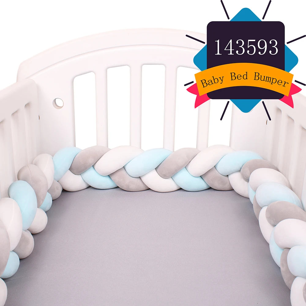 Paracolpi Culla Intrecciato 1-4 m – Protezioni Letto Neonato Treccia Marshmallow