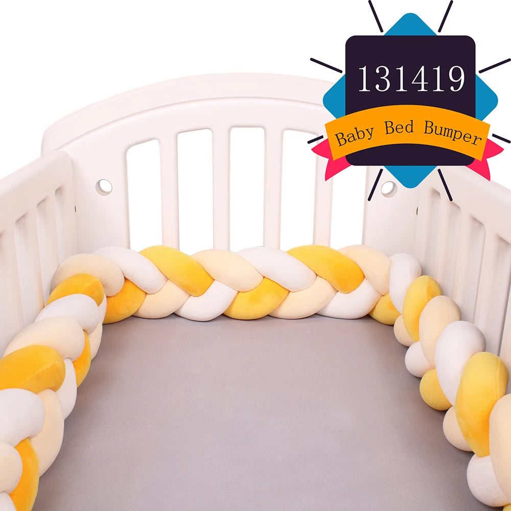 Paracolpi Culla Intrecciato 1-4 m – Protezioni Letto Neonato Treccia Marshmallow