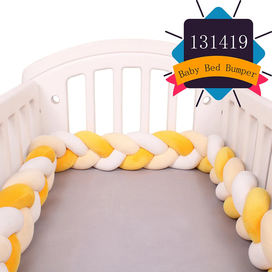 Paracolpi Culla Intrecciato 1-4 m – Protezioni Letto Neonato Treccia Marshmallow