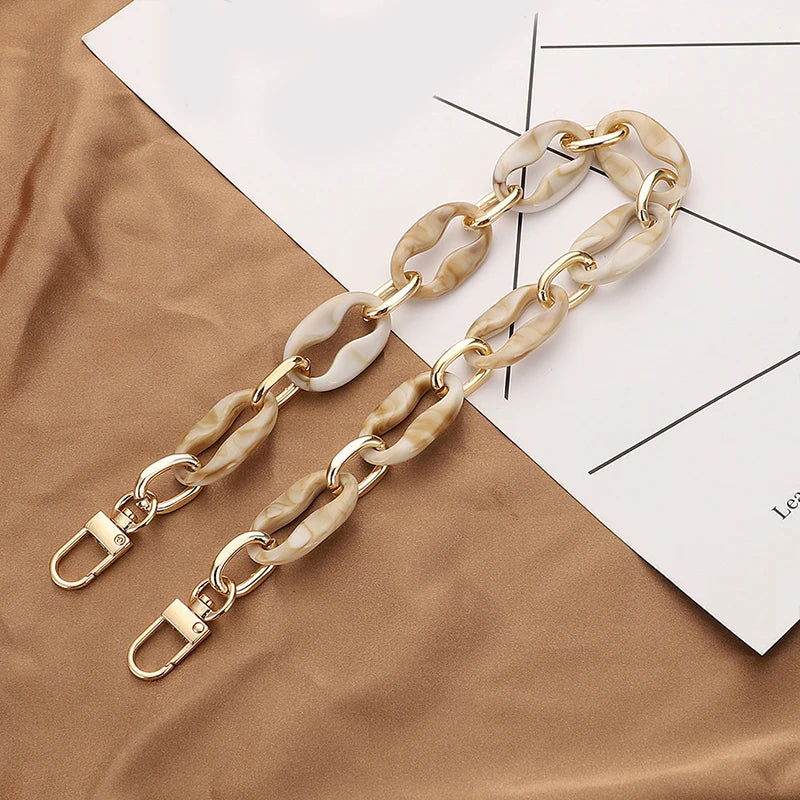 Tracolla/acrylic chain 40-60 cm per borse – catenella sostitutiva fashion in acrilico trasparente/colore, strap removibile accessorio donna