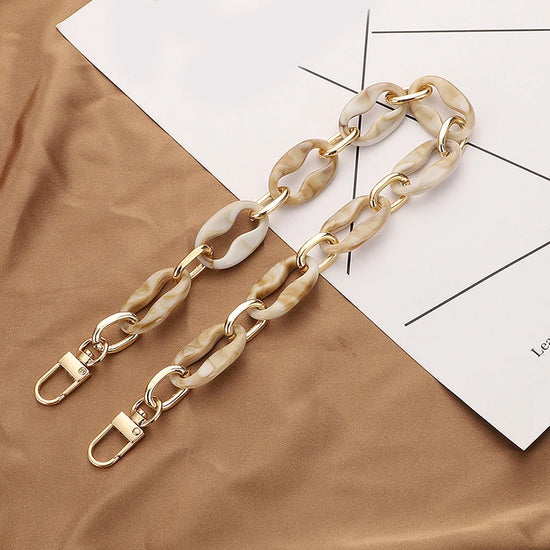Tracolla/acrylic chain 40-60 cm per borse – catenella sostitutiva fashion in acrilico trasparente/colore, strap removibile accessorio donna