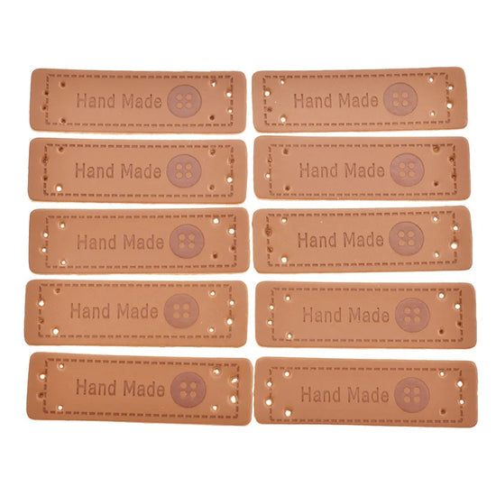 Set da 50 etichette Hand Made in pelle – Personalizzazione per abbigliamento, scarpe, borse e progetti DIY