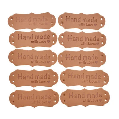 Set da 50 etichette Hand Made in pelle – Personalizzazione per abbigliamento, scarpe, borse e progetti DIY