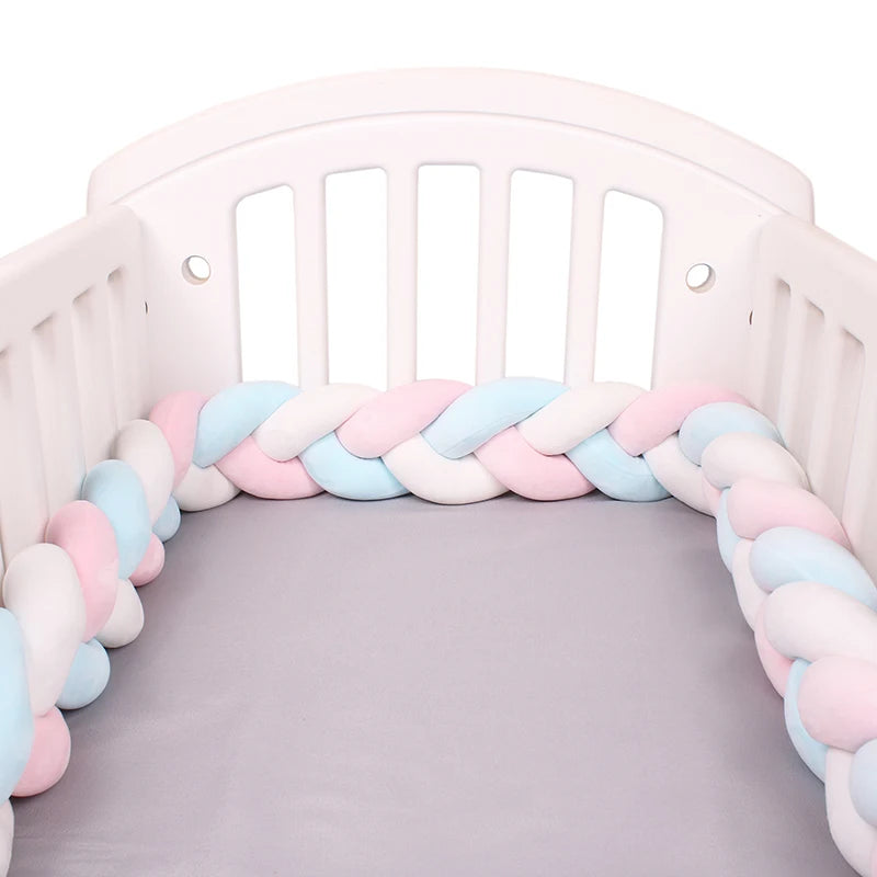 Paracolpi Culla Intrecciato 1-4 m – Protezioni Letto Neonato Treccia Marshmallow