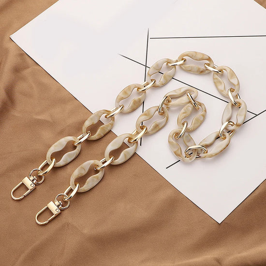 Tracolla/acrylic chain 40-60 cm per borse – catenella sostitutiva fashion in acrilico trasparente/colore, strap removibile accessorio donna