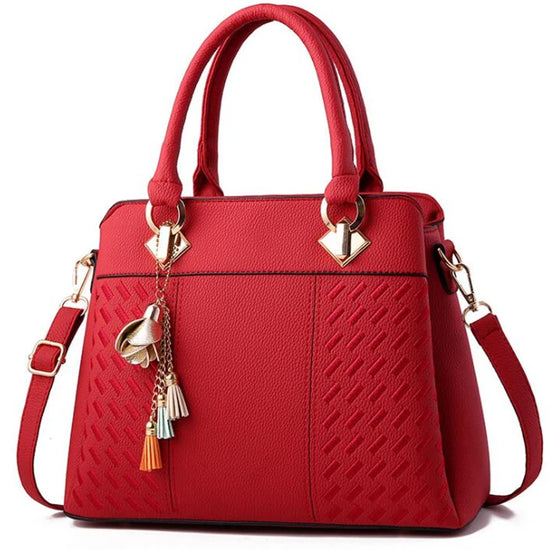 Borsa donna grande capacità ricamata con nappine – crossbody & tote 2025, borsa spalla elegante / uso quotidiano