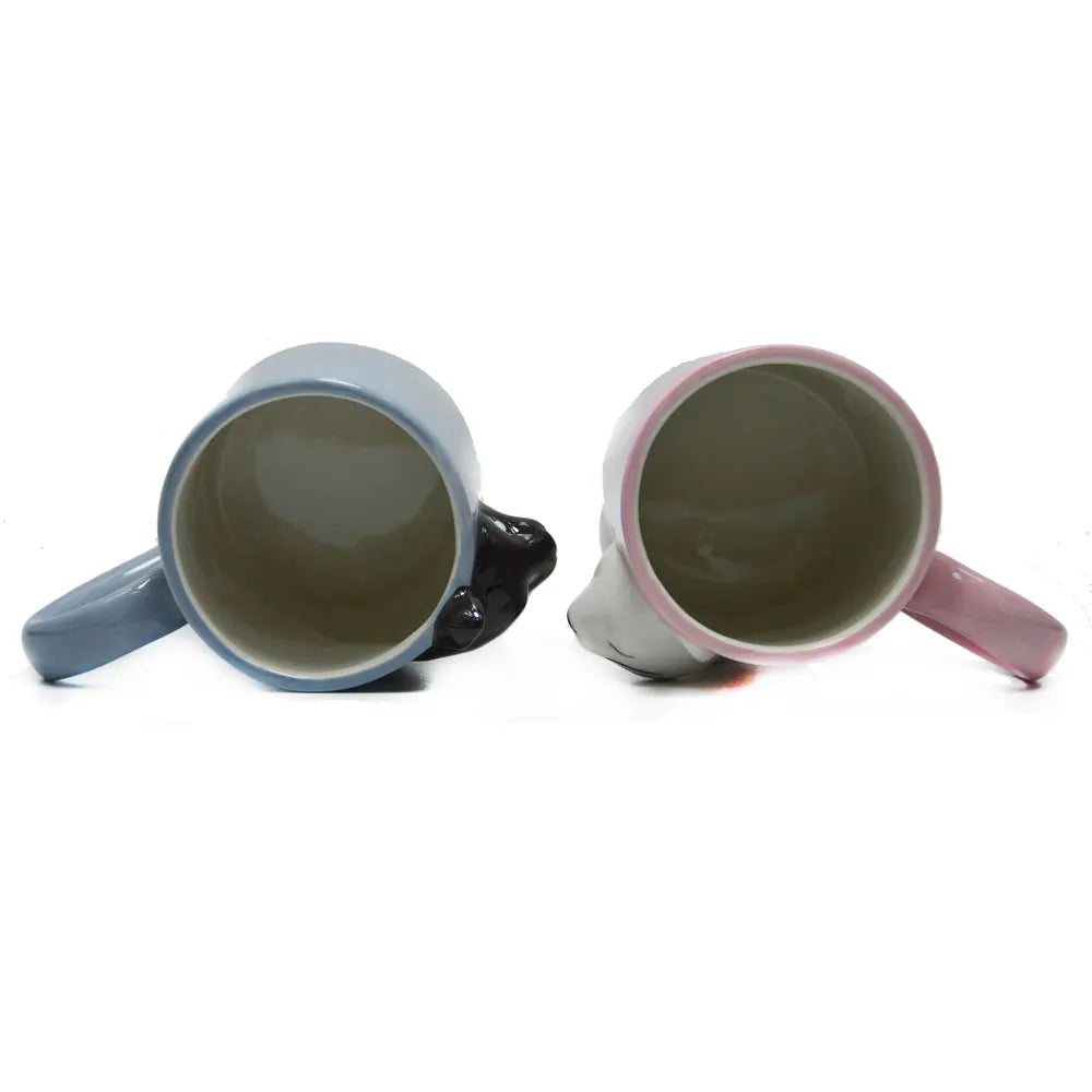 Set 2 Tazze Ceramica con Gatti che Si Baciano – Regalo Romantico per Coppie San Valentino