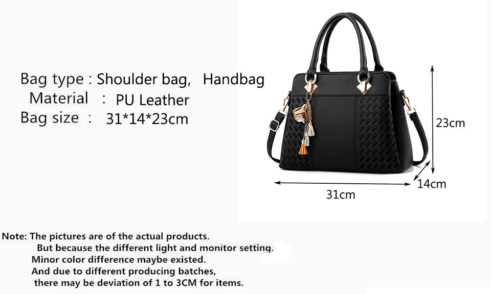 Borsa donna grande capacità ricamata con nappine – crossbody & tote 2025, borsa spalla elegante / uso quotidiano