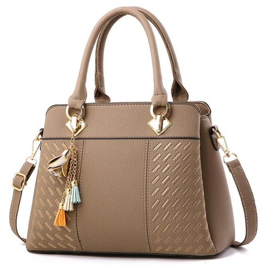 Borsa donna grande capacità ricamata con nappine – crossbody & tote 2025, borsa spalla elegante / uso quotidiano