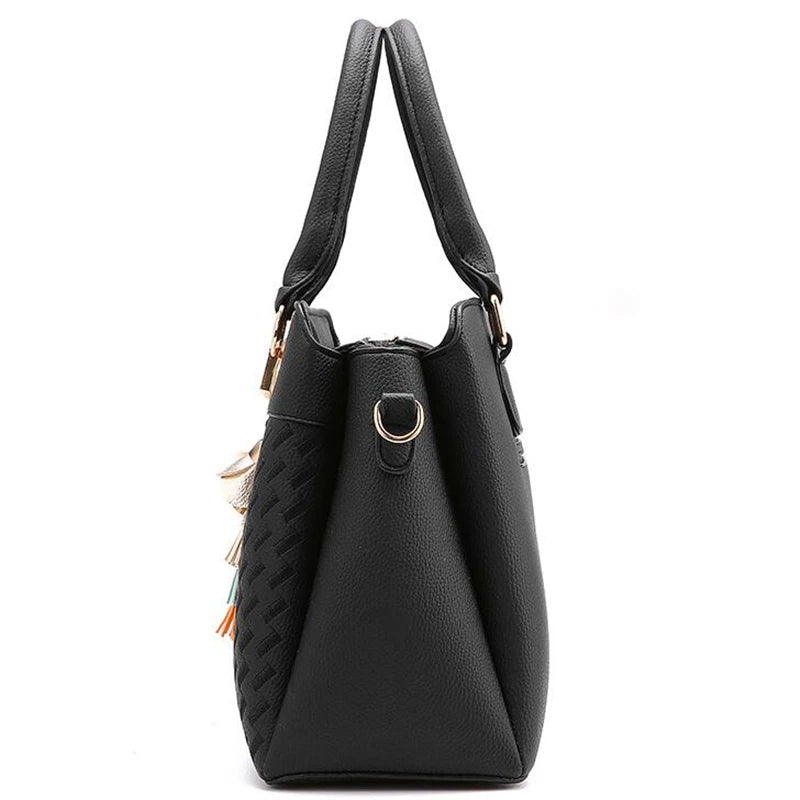 Borsa donna grande capacità ricamata con nappine – crossbody & tote 2025, borsa spalla elegante / uso quotidiano