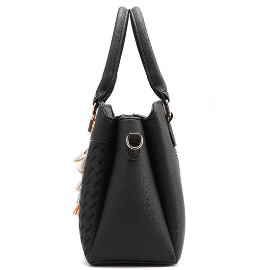 Borsa donna grande capacità ricamata con nappine – crossbody & tote 2025, borsa spalla elegante / uso quotidiano