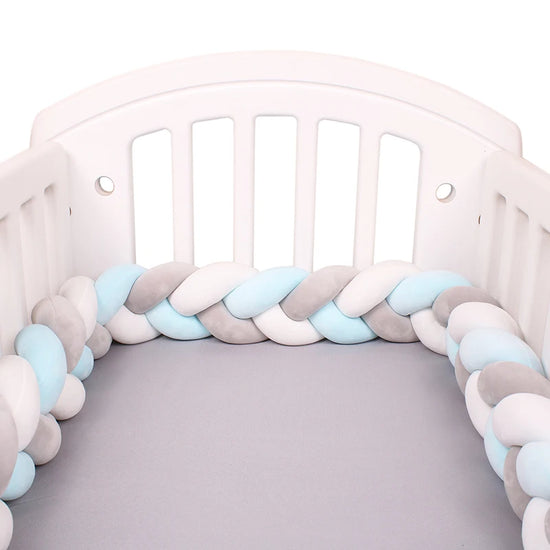 Paracolpi Culla Intrecciato 1-4 m – Protezioni Letto Neonato Treccia Marshmallow
