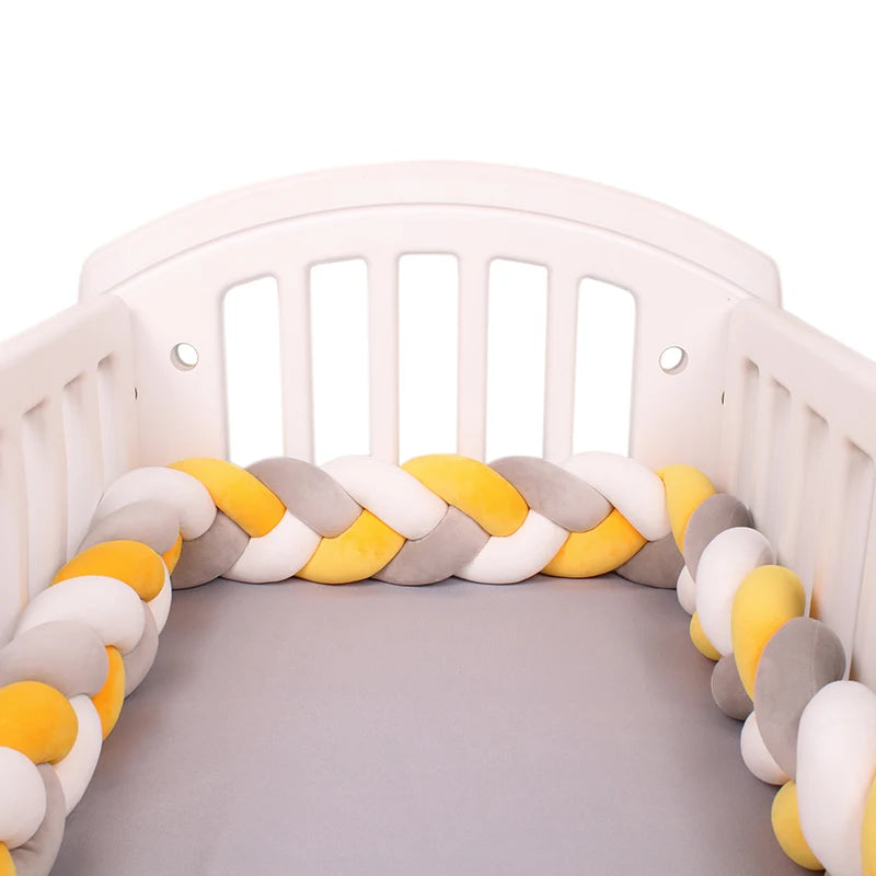 Paracolpi Culla Intrecciato 1-4 m – Protezioni Letto Neonato Treccia Marshmallow