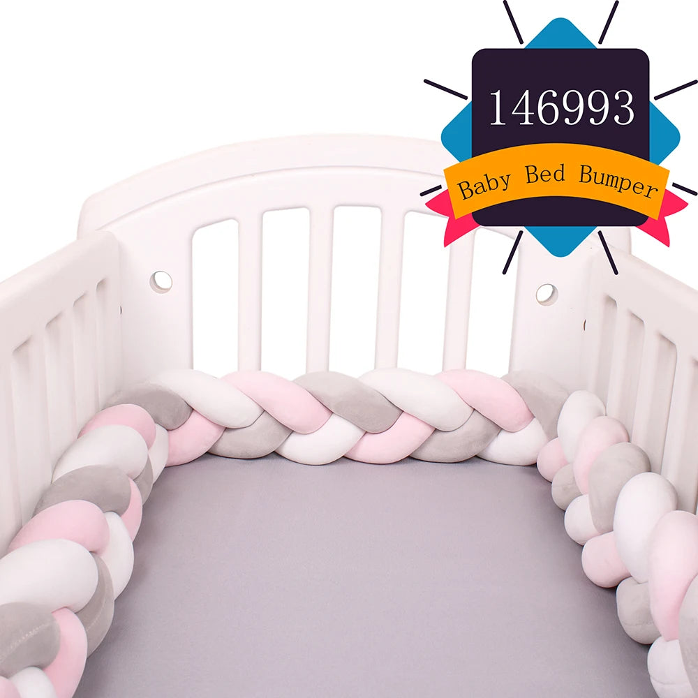 Paracolpi Culla Intrecciato 1-4 m – Protezioni Letto Neonato Treccia Marshmallow