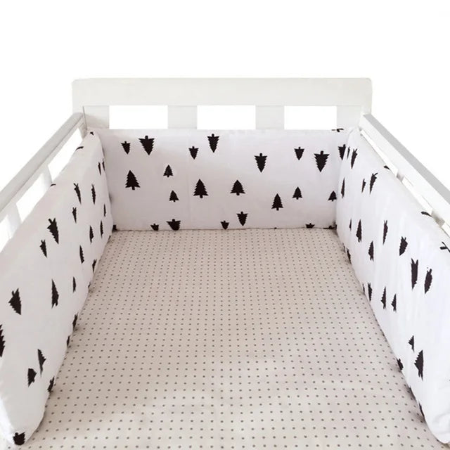 Paracolpi Lettino Imbottito 200 × 30 cm in Cotone con Fodera Removibile