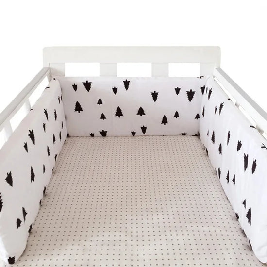 Paracolpi Lettino Imbottito 200 × 30 cm in Cotone con Fodera Removibile