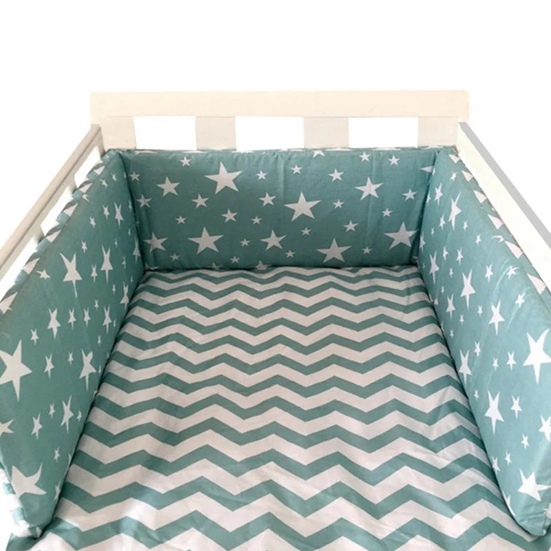 Paracolpi Lettino Imbottito 200 × 30 cm in Cotone con Fodera Removibile