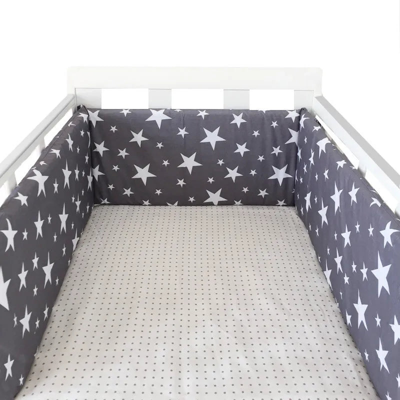 Paracolpi Lettino Imbottito 200 × 30 cm in Cotone con Fodera Removibile