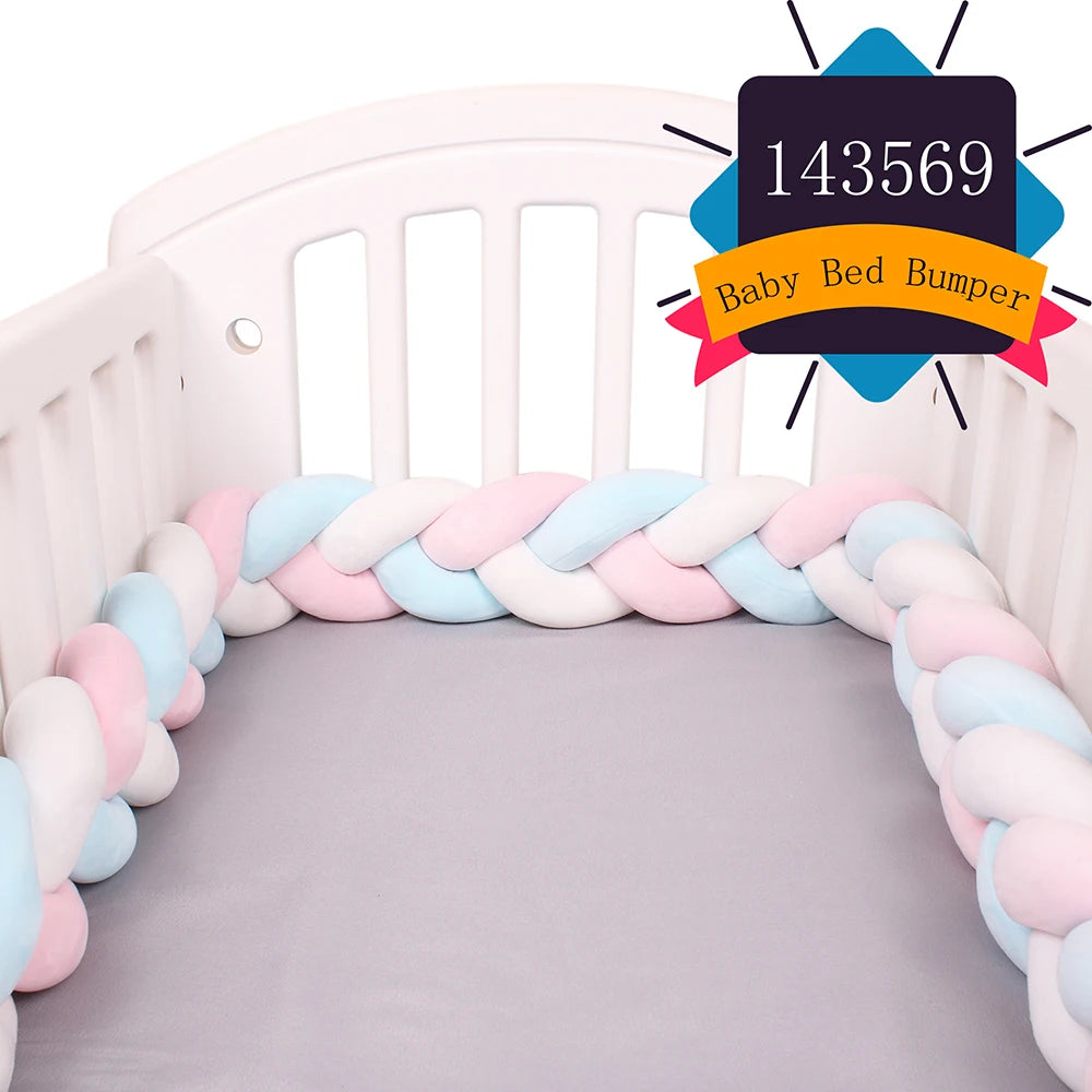 Paracolpi Culla Intrecciato 1-4 m – Protezioni Letto Neonato Treccia Marshmallow