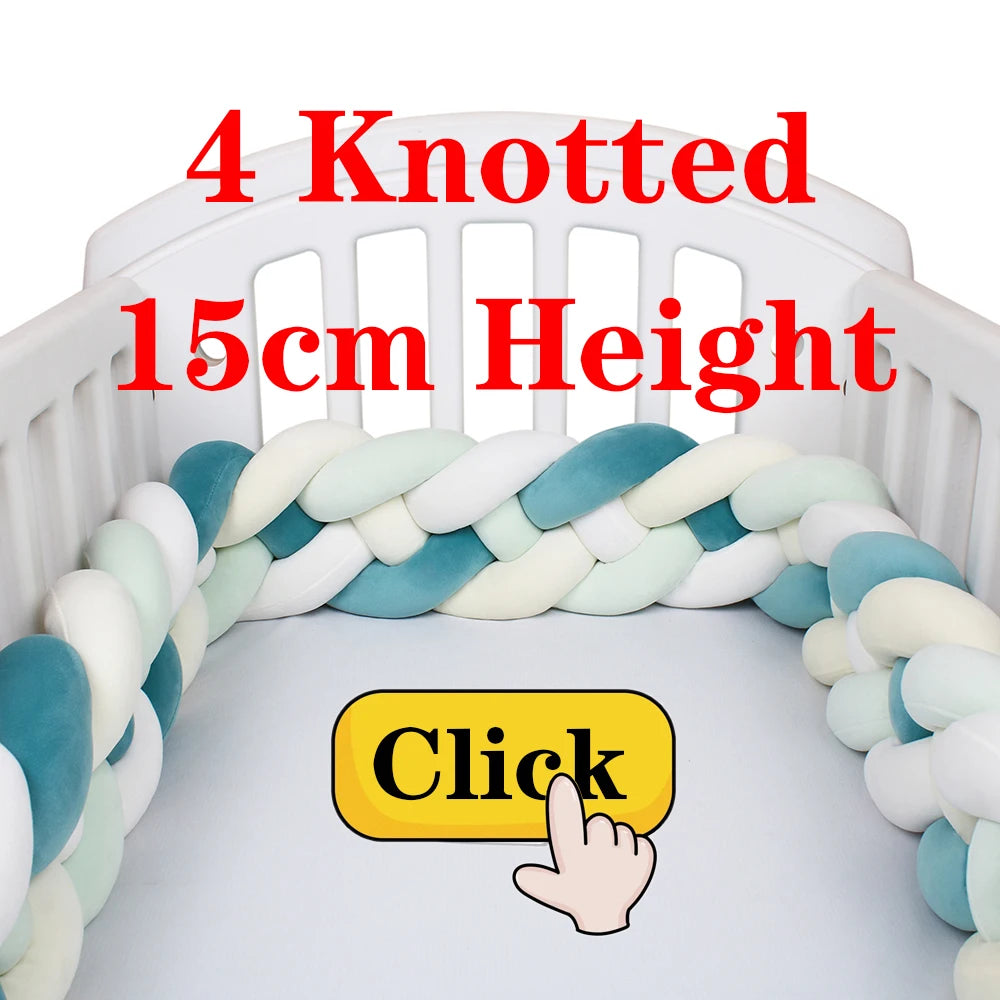 Paracolpi Culla Intrecciato 1-4 m – Protezioni Letto Neonato Treccia Marshmallow