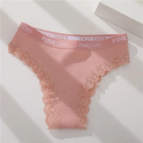 Set perizomi donna seamless in cotone + pizzo – vita bassa, T-back, soft comfort, taglie da M a 2XL