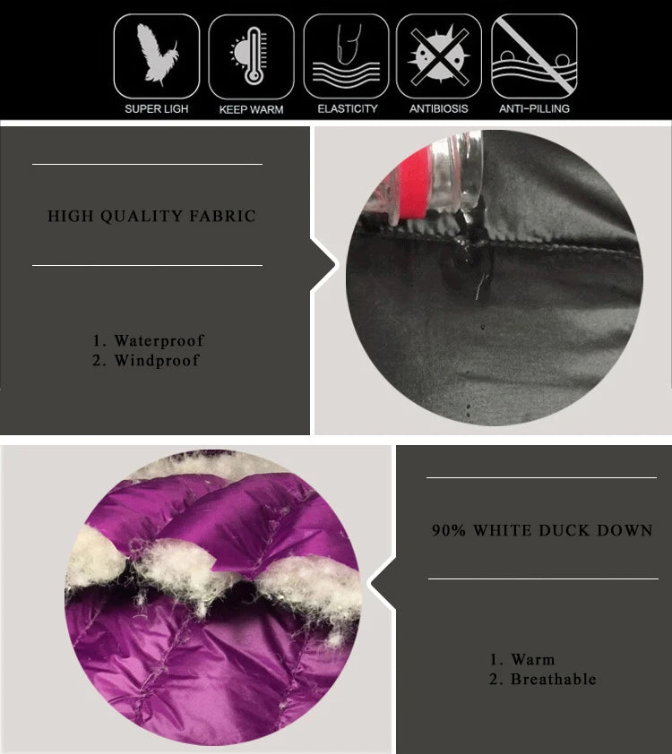 Giacca puffer donna 15 colori – ultra-leggera, coprente fino a 7XL, packable con cappuccio primavera/autunno 2025