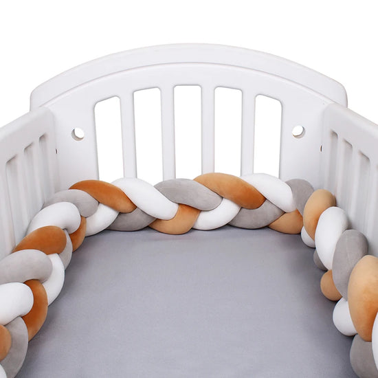 Paracolpi Culla Intrecciato 1-4 m – Protezioni Letto Neonato Treccia Marshmallow