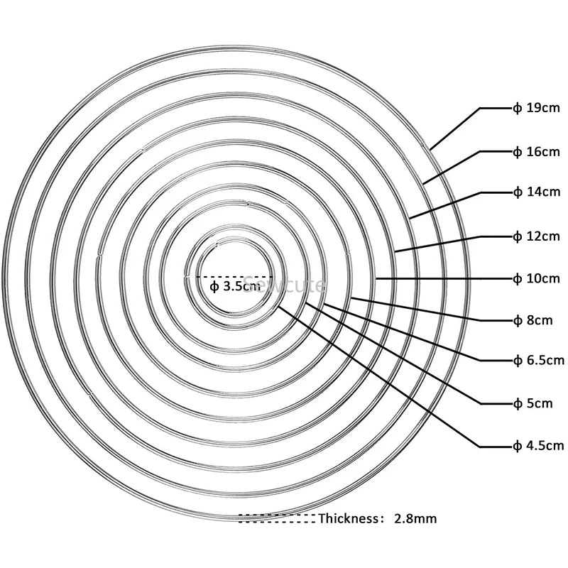 Cerchi in metallo 10 pezzi per artigianato – hoop ring per acchiappasogni, macramé, decorazioni DIY