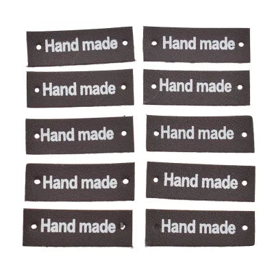 Set da 50 etichette Hand Made in pelle – Personalizzazione per abbigliamento, scarpe, borse e progetti DIY