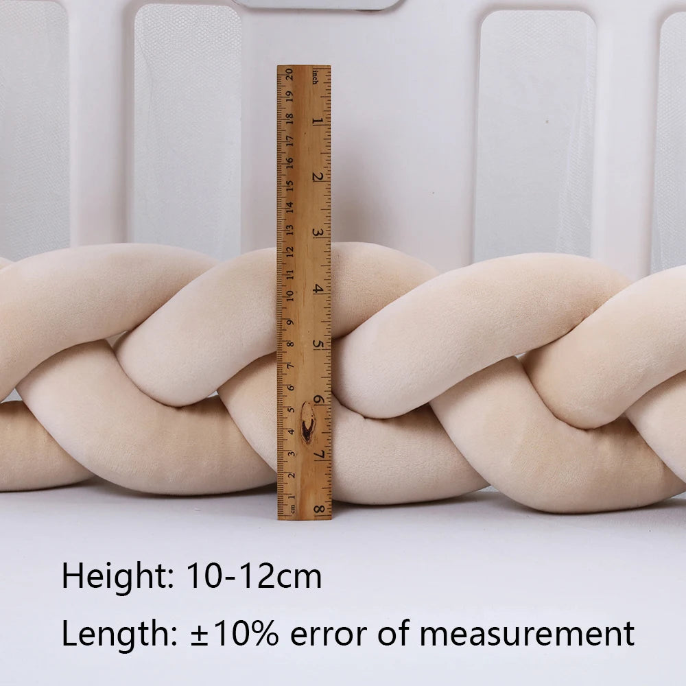 Paracolpi Culla Intrecciato 1-4 m – Protezioni Letto Neonato Treccia Marshmallow