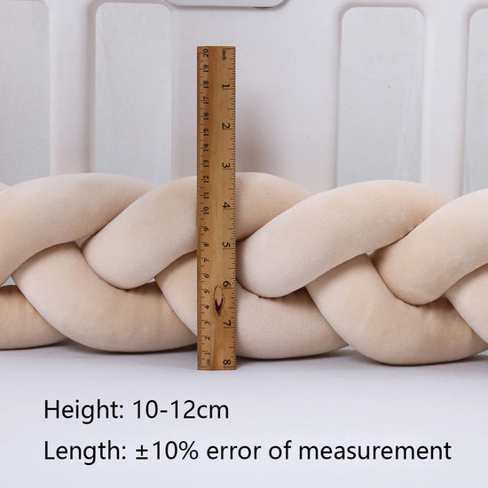 Paracolpi Culla Intrecciato 1-4 m – Protezioni Letto Neonato Treccia Marshmallow