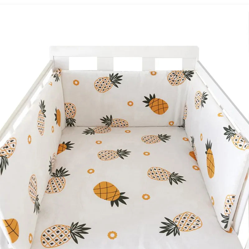 Paracolpi Lettino Imbottito 200 × 30 cm in Cotone con Fodera Removibile