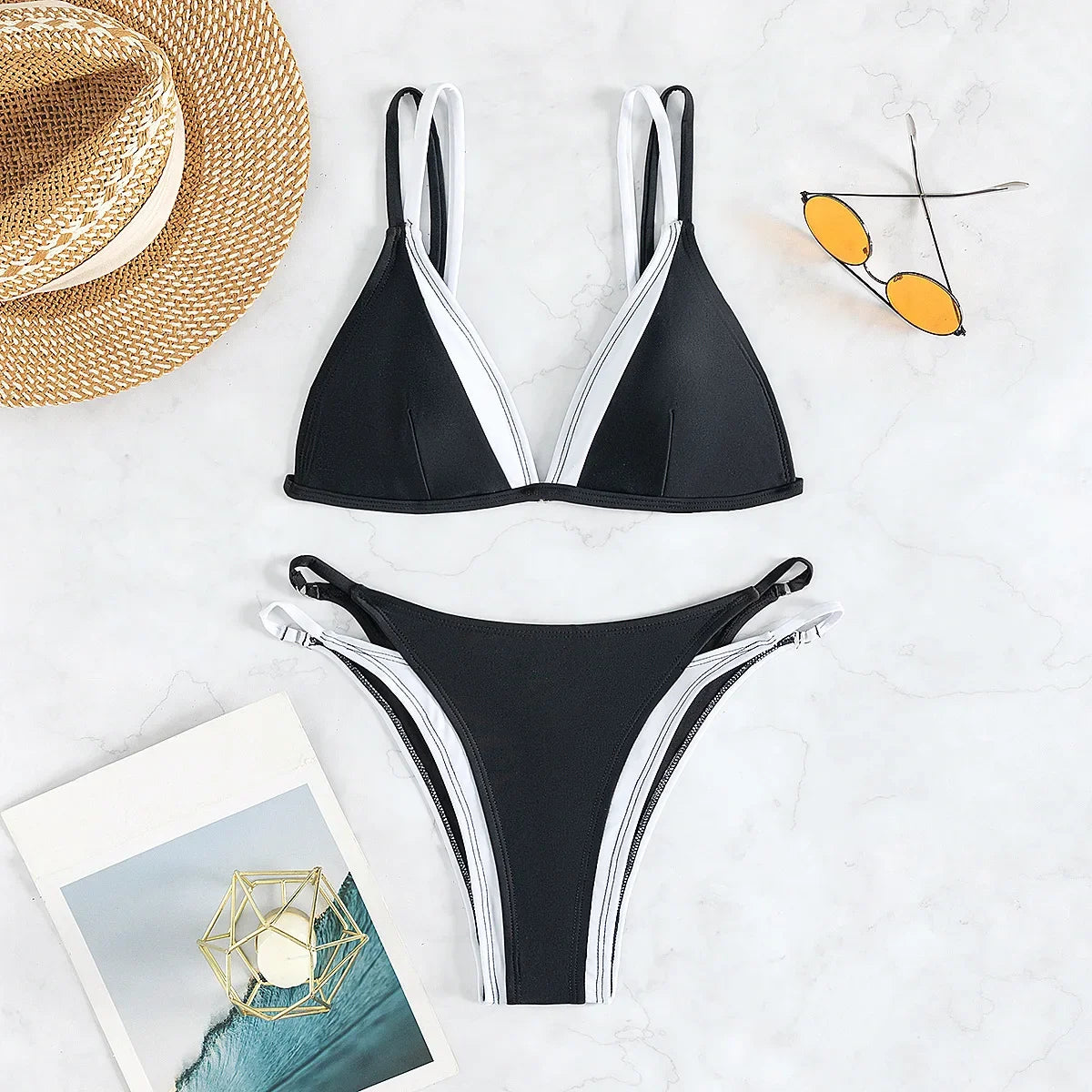 Bikini Triangolo Color Block 2025 – Stile Ferragni & Hunziker
