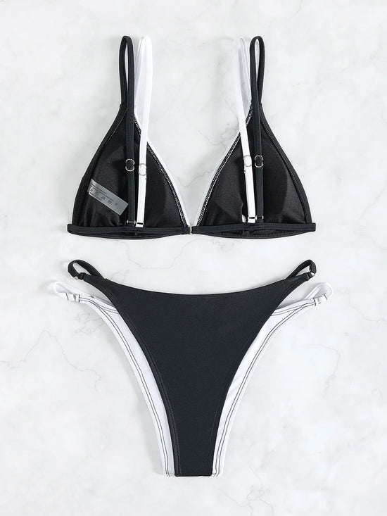 Bikini Triangolo Color Block 2025 – Stile Ferragni & Hunziker