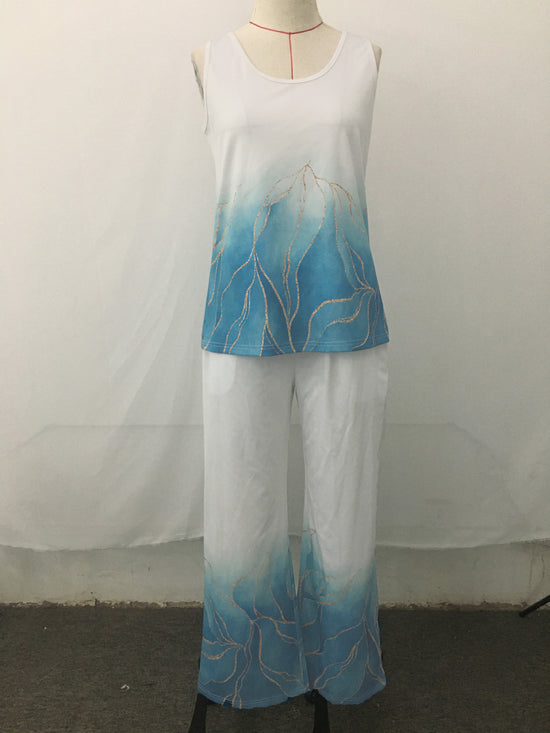 Top smanicato e pantaloni ampi – coordinato estivo fresco e casual-chic