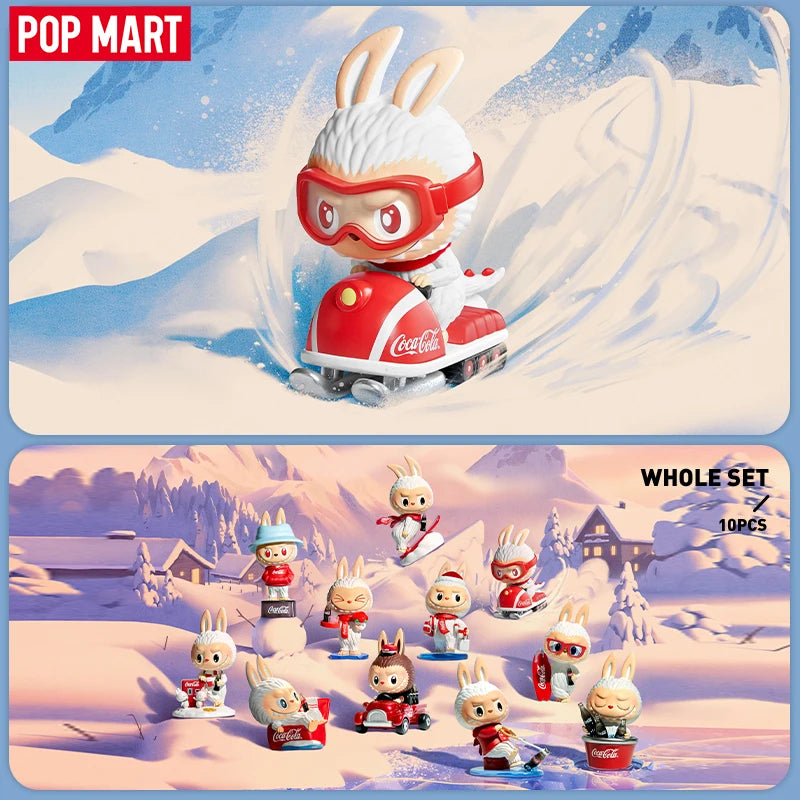 Figura Labubu su slitta Coca‑Cola in edizione invernale Pop Mart