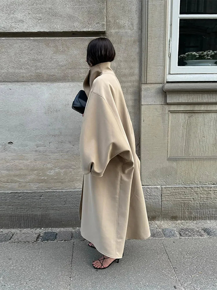 Cappotto Donna Effetto Camoscio Oversize con Bottoni - immagine 3