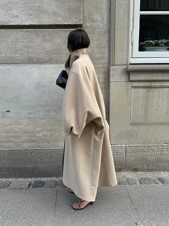 Cappotto Donna Effetto Camoscio Oversize con Bottoni - immagine 3