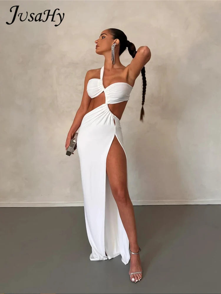 Abito Monospalla Sexy Donna Y2K – Spacco, Schiena Scoperta, Look Party 2025