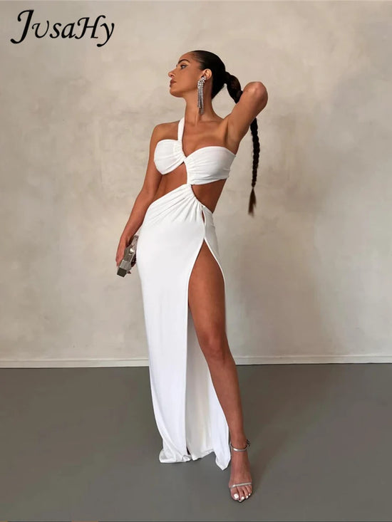 Abito Monospalla Sexy Donna Y2K – Spacco, Schiena Scoperta, Look Party 2025